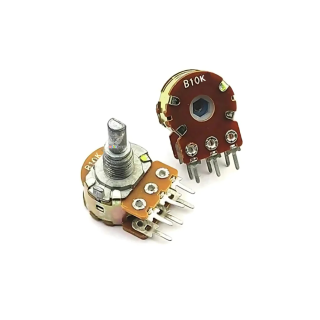 10K 6-Pin Dual Gang Rotary Potentiometer