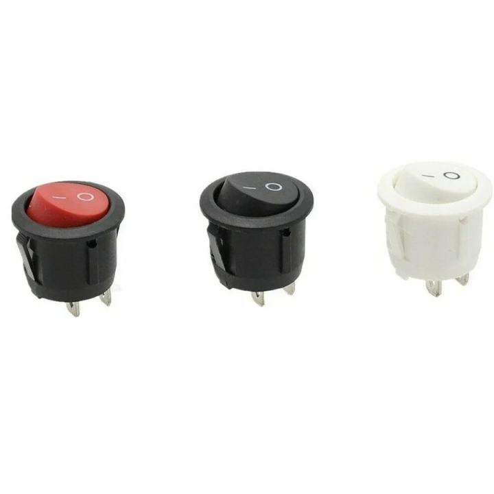 KCD1 Round Rocker SPST Switch 2 Leg 6A 250V